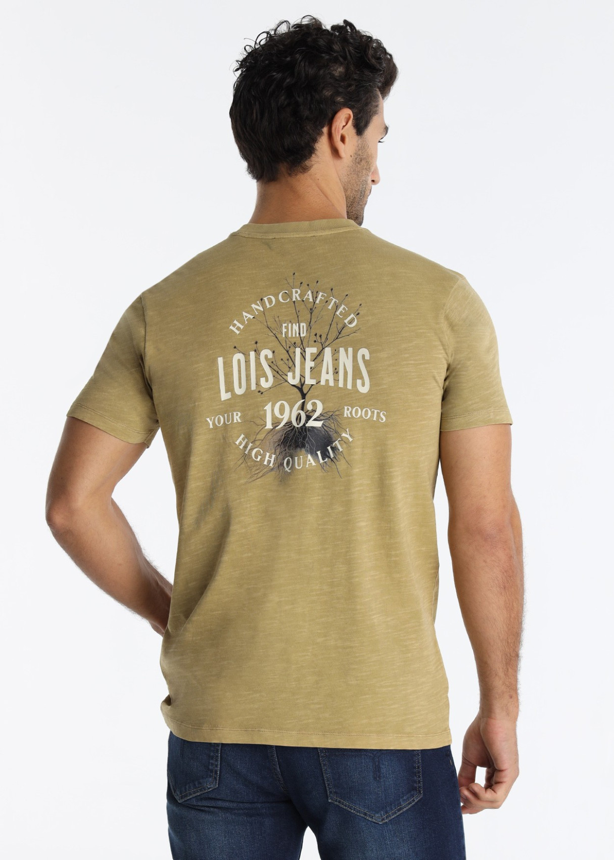 Camiseta Gráfica Diseño Raíces Espalda Verde