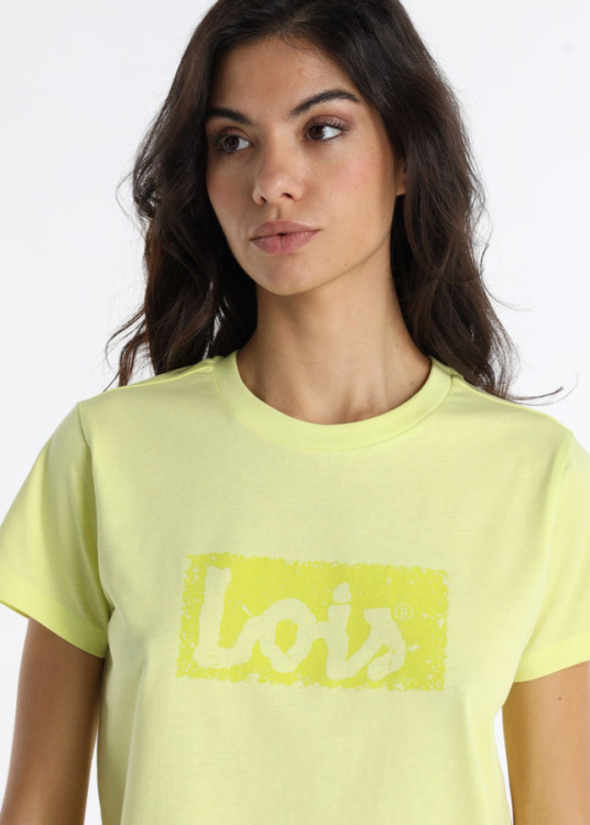 Camiseta Básica Algodón Logotipo Brand Verde