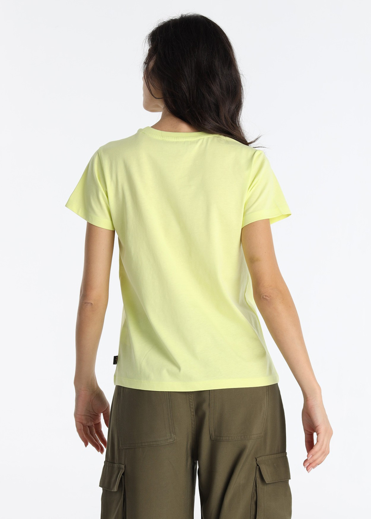 Camiseta Básica Algodón Logotipo Brand Verde