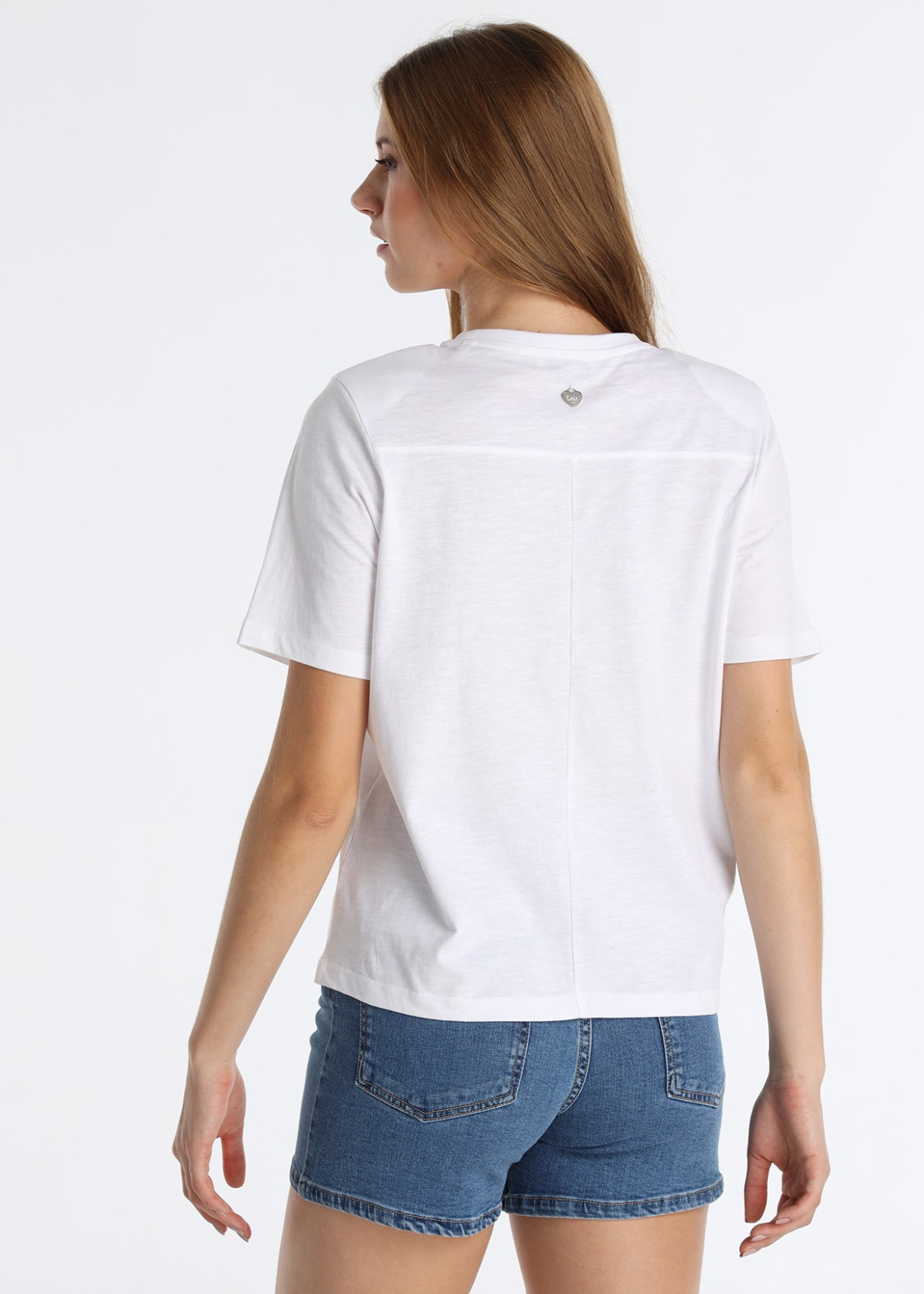 Camiseta Estampado Acuarela "KISS LOIS" Blanco
