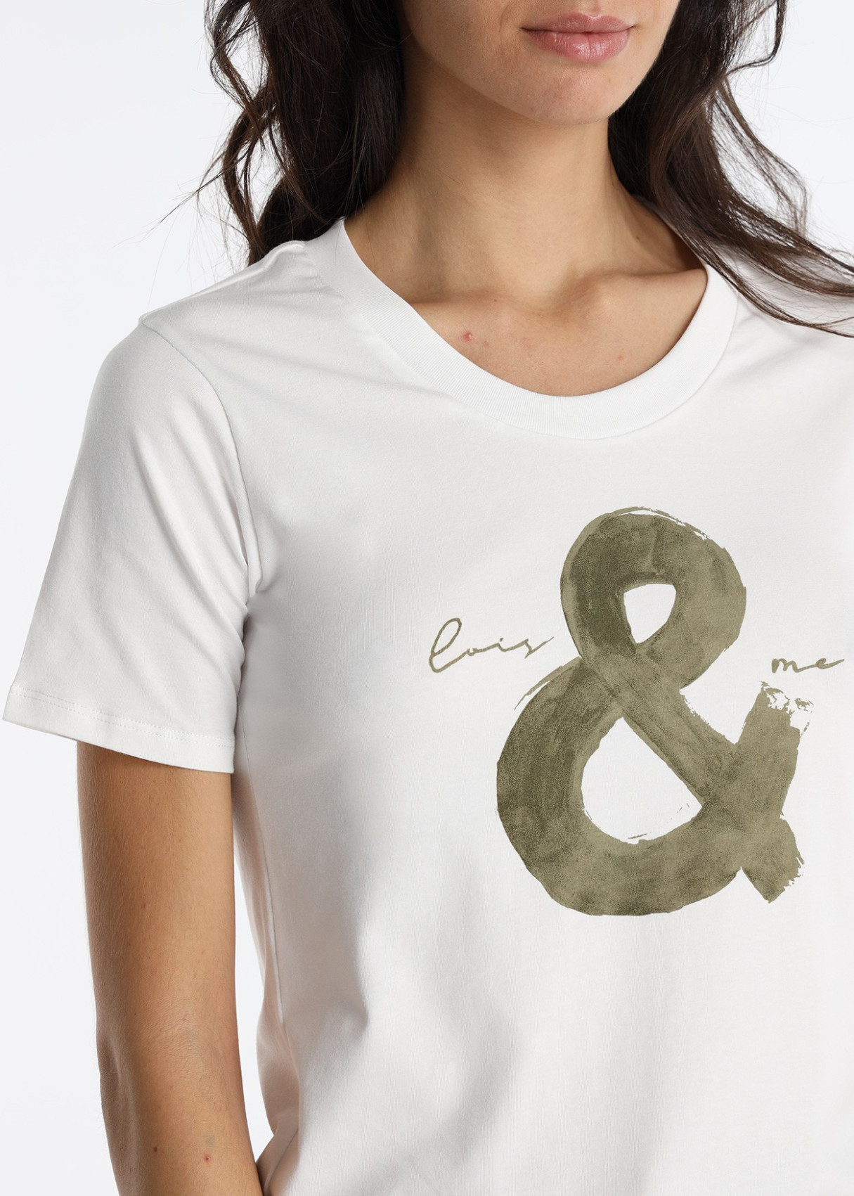 Camiseta Cuello Spoon Gráfica " &" Tipográfica Blanco