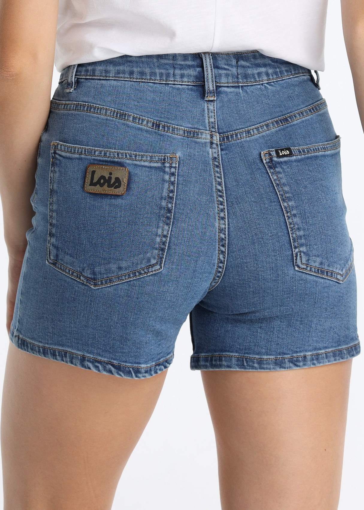 Short Vaquero Tiro Largo Lavado Double Stone Azul