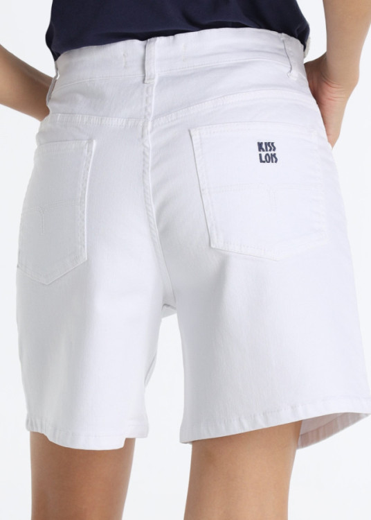 Short Vaquero Bordado Especial Blanco