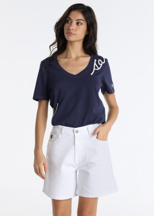 Short Vaquero Bordado Especial Blanco