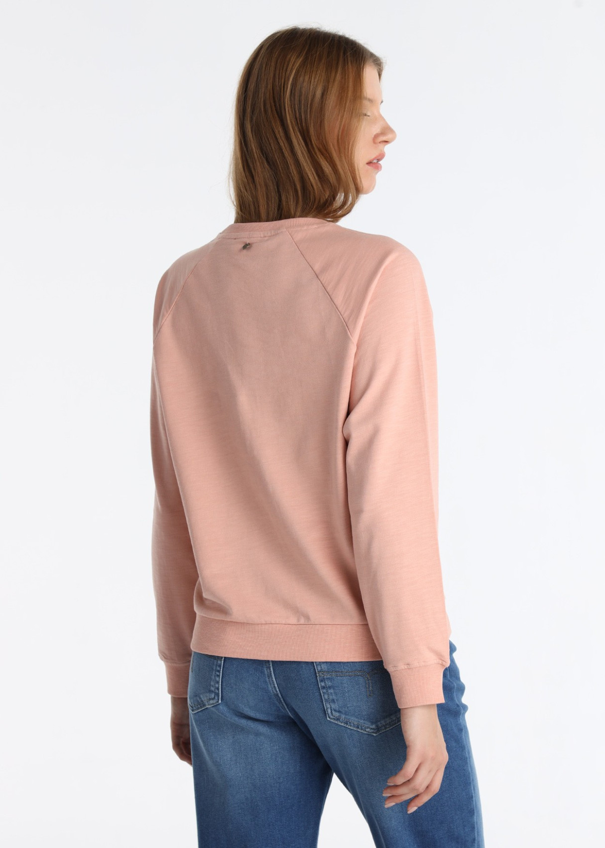Sudadera Básica Cuello Caja Bordado Logo Rosa