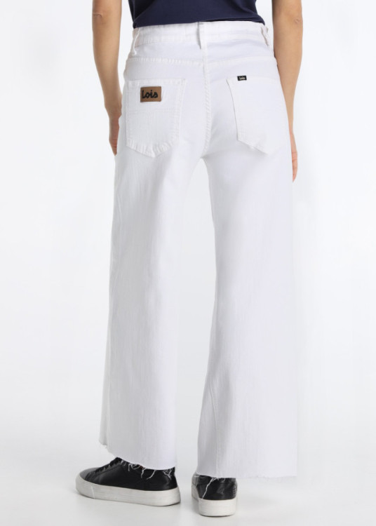 Jeans Wide Leg Crop Denim Verano En Blanco