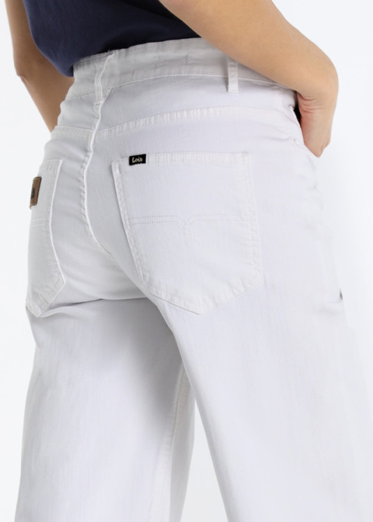 Jeans Wide Leg Crop Denim Verano En Blanco