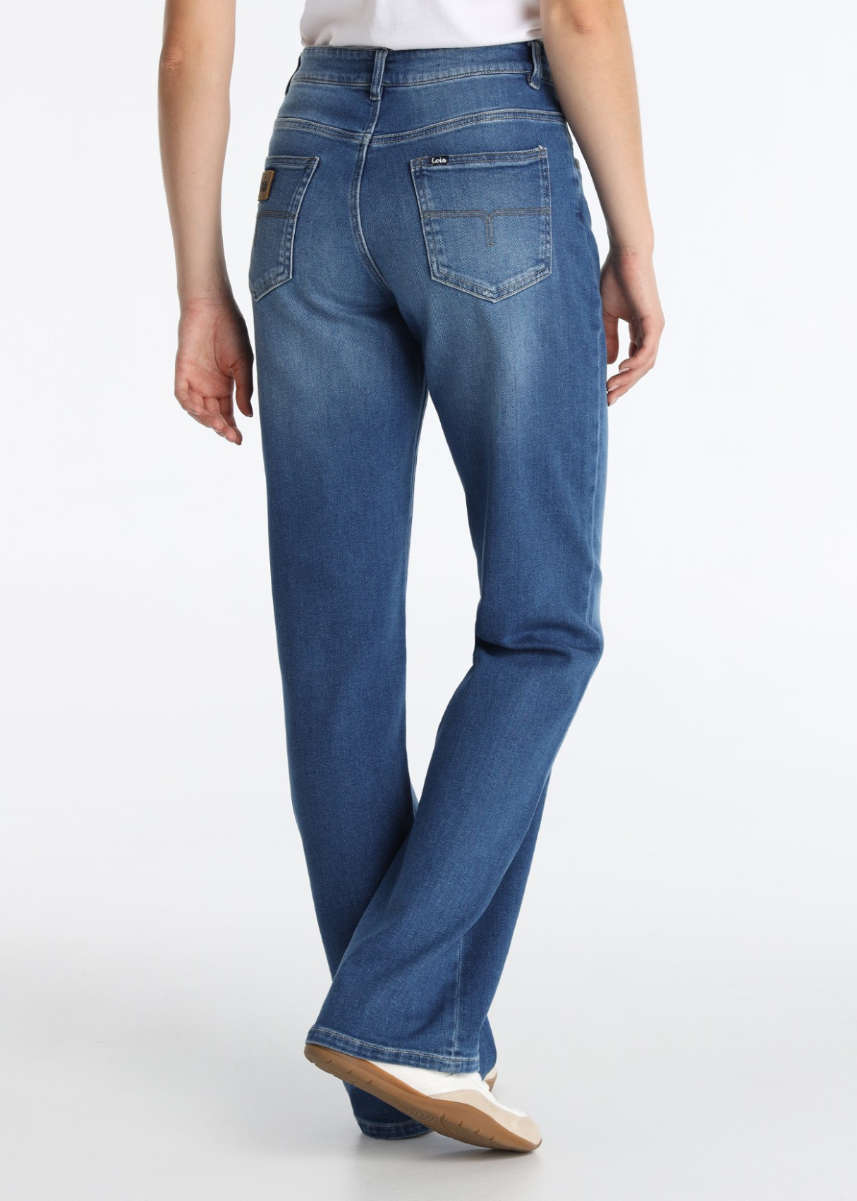 Jeans Mom Fit Tiro Medio Lavado Azul Profundo Azul