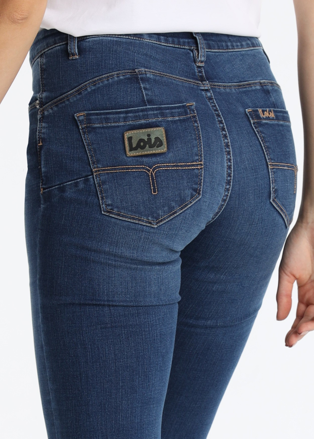 Jeans Flare Push Up Mezcla Tencel Azul