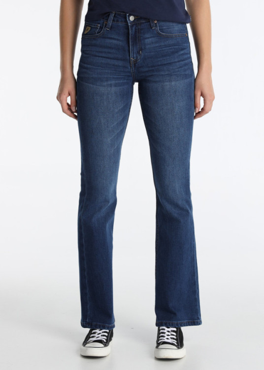Jeans Boot Cut Acampanados Fibra Repreve Sostenible Azul
