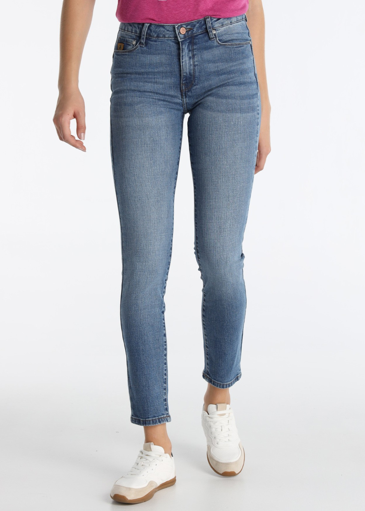 Jeans Skinny Efecto Push Up Lavado Azul