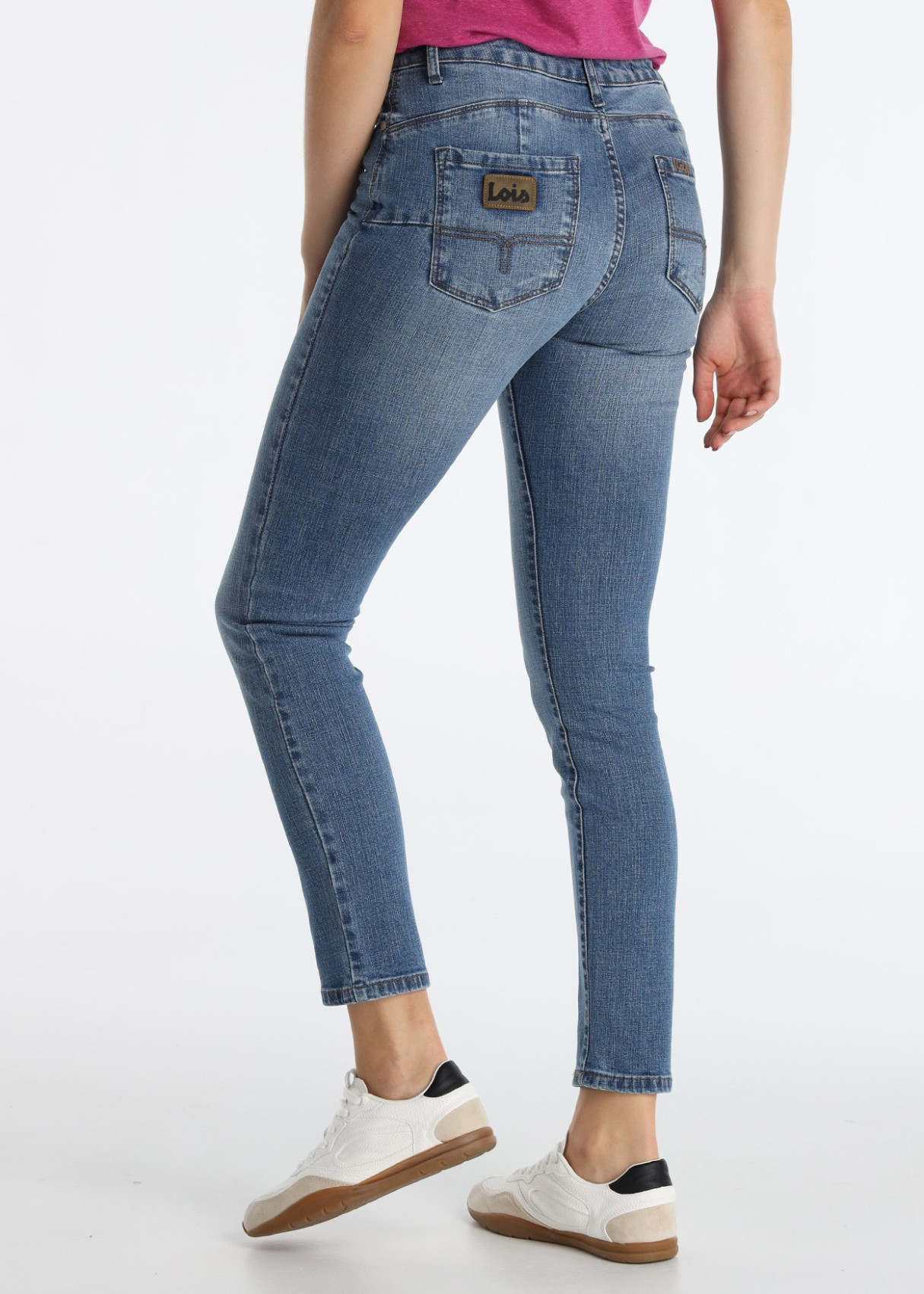 Jeans Skinny Efecto Push Up Lavado Azul