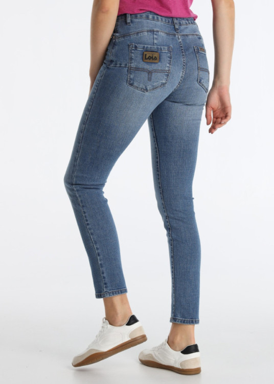 Jeans Skinny Efecto Push Up Lavado Azul