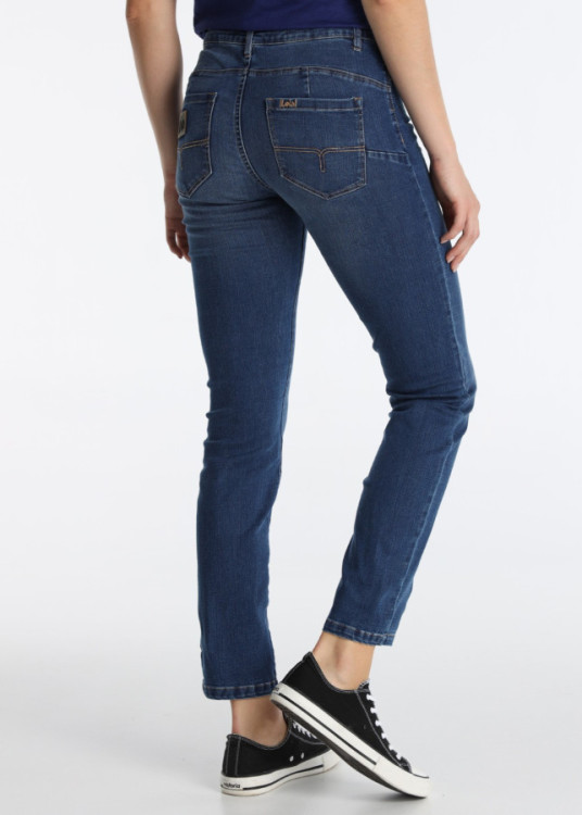 Jeans Skinny Con Efecto Push Up Azul