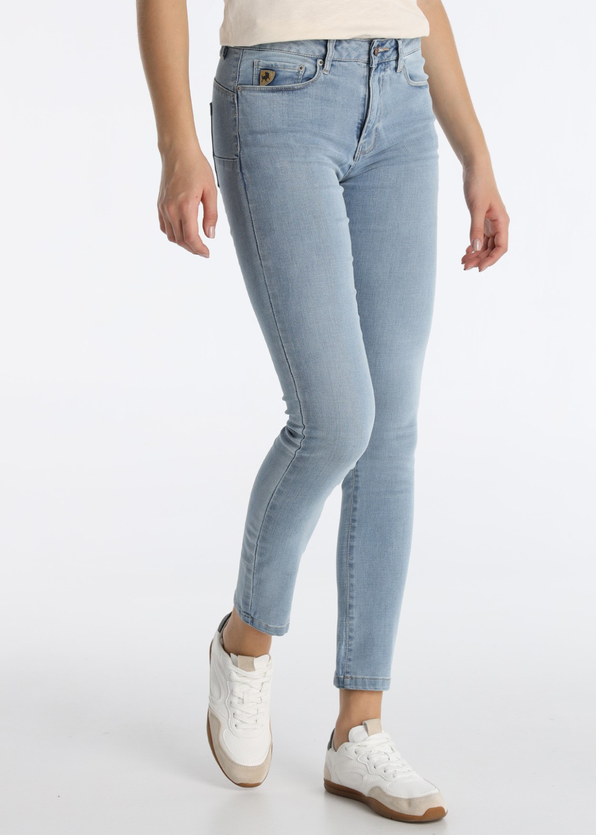 Jeans Skinny Efecto Push Up Lavado Azul