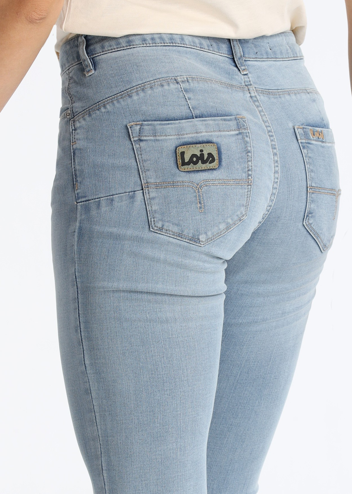 Jeans Skinny Efecto Push Up Lavado Azul