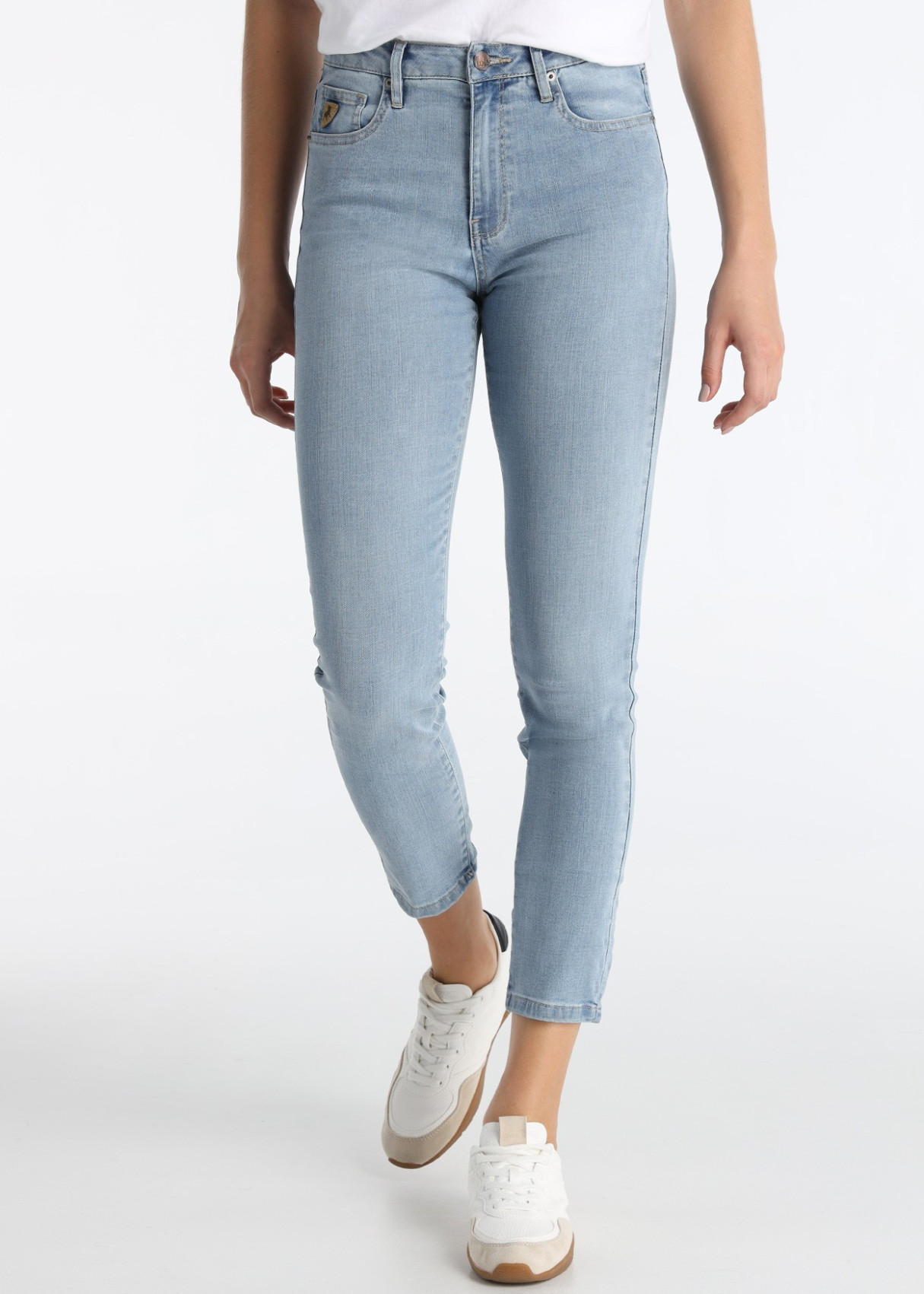 Jeans Skinny Ankle Mezcla Tencel Azul