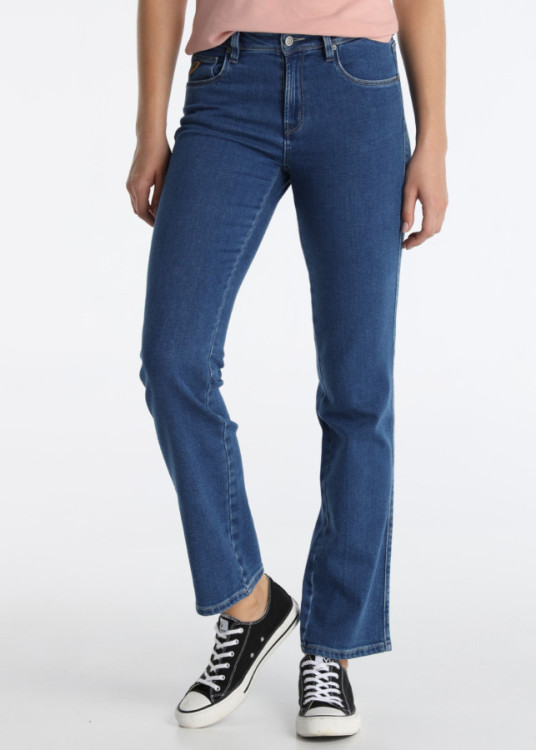 Jeans Straight Fit Lavado Azul Profundo Golden Blue Azul