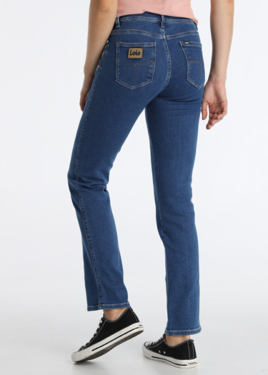 Jeans Straight Fit Lavado Azul Profundo Golden Blue Azul