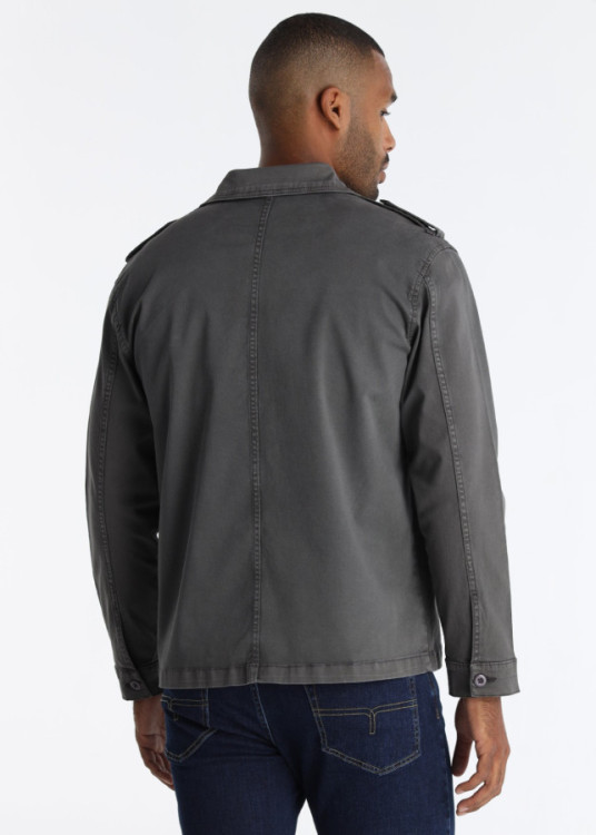 Sobrecamisa Algodón Elástico Parche Gris