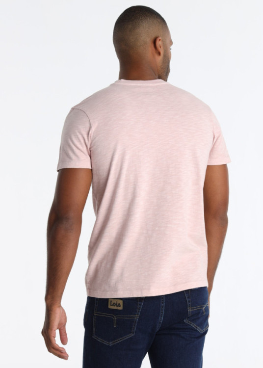 Camiseta Gráfica Logotipo Jeans Color Rosa