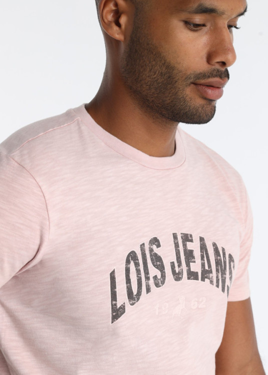 Camiseta Gráfica Logotipo Jeans Color Rosa