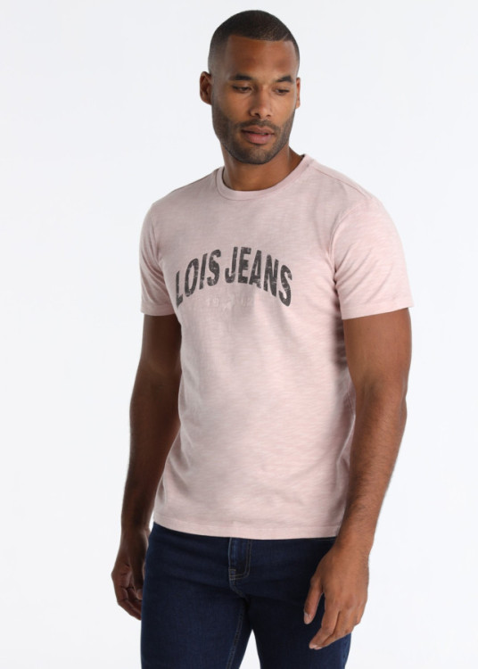 Camiseta Gráfica Logotipo Jeans Color Rosa