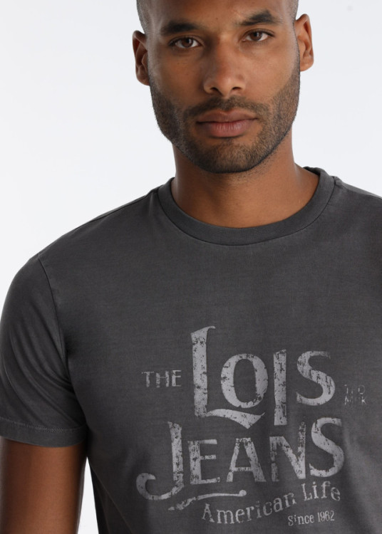 Camiseta Con American Live Sobre Gris