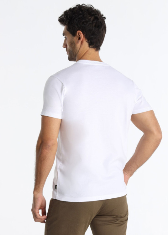 Camiseta Cona Gráfica Botánica Ramas Hojas Blanco