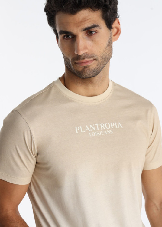 Camiseta Con Efecto Lavado Tie Dye Bicolor En Beige