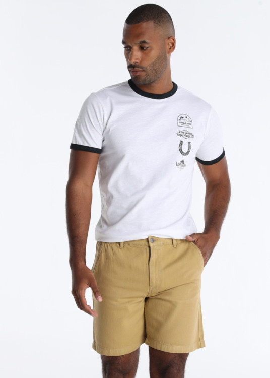 Bermuda De Algodón Con Cintura Elástica En Marrón