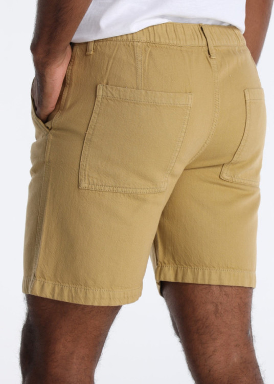 Bermuda De Algodón Con Cintura Elástica En Marrón