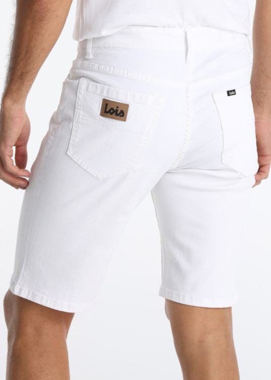 Bermuda Denim Slim Color Blanco
