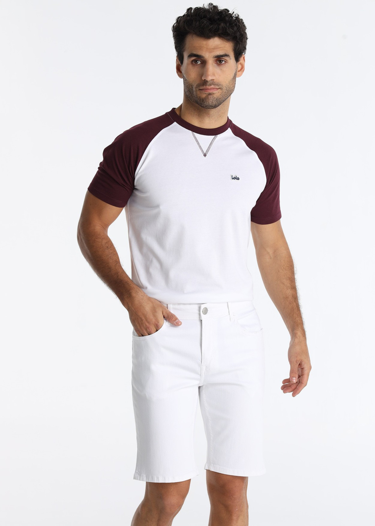 Bermuda Denim Slim Color Blanco