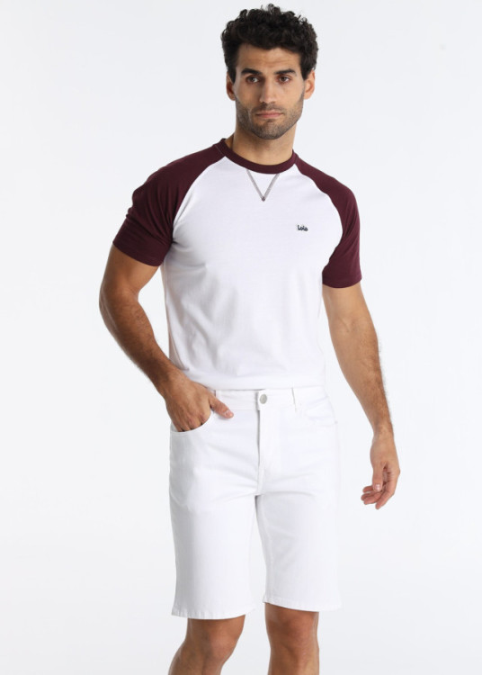 Bermuda Denim Slim Color Blanco