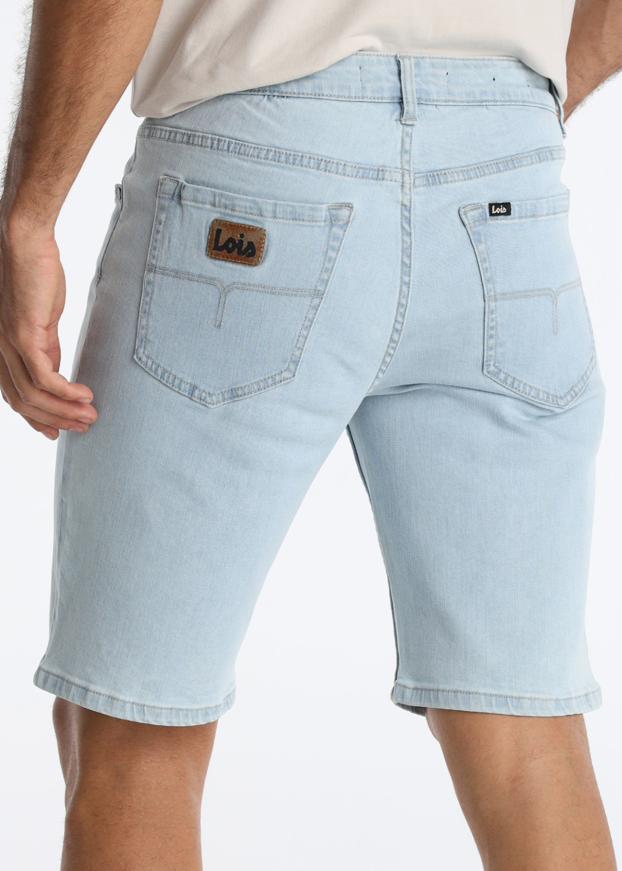 Bermuda Denim Slim Lavado Vintage Azul