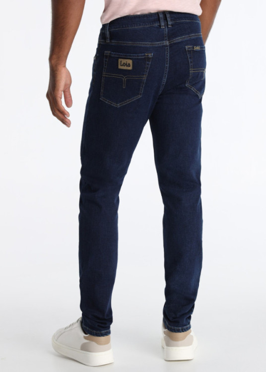 Vaqueros Tapered Efecto Desgastado Azul