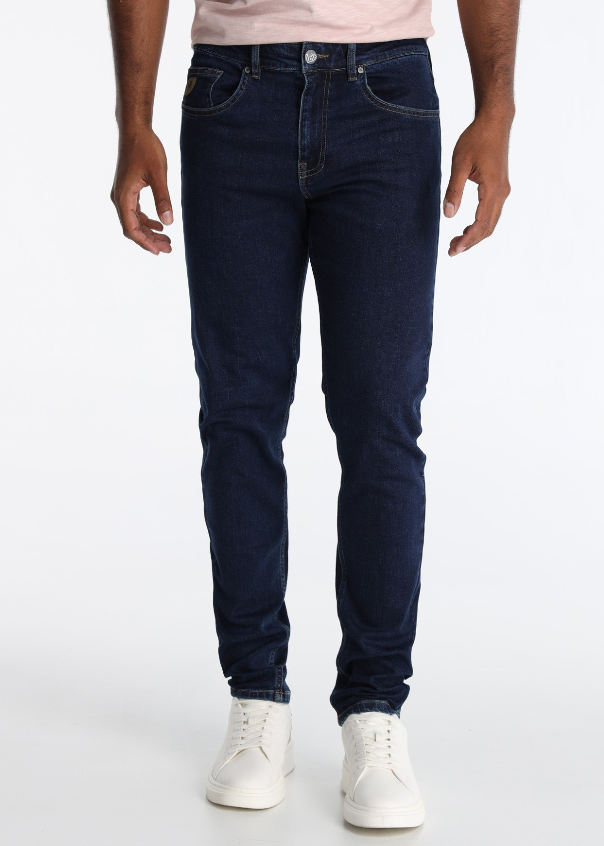 Vaqueros Tapered Efecto Desgastado Azul
