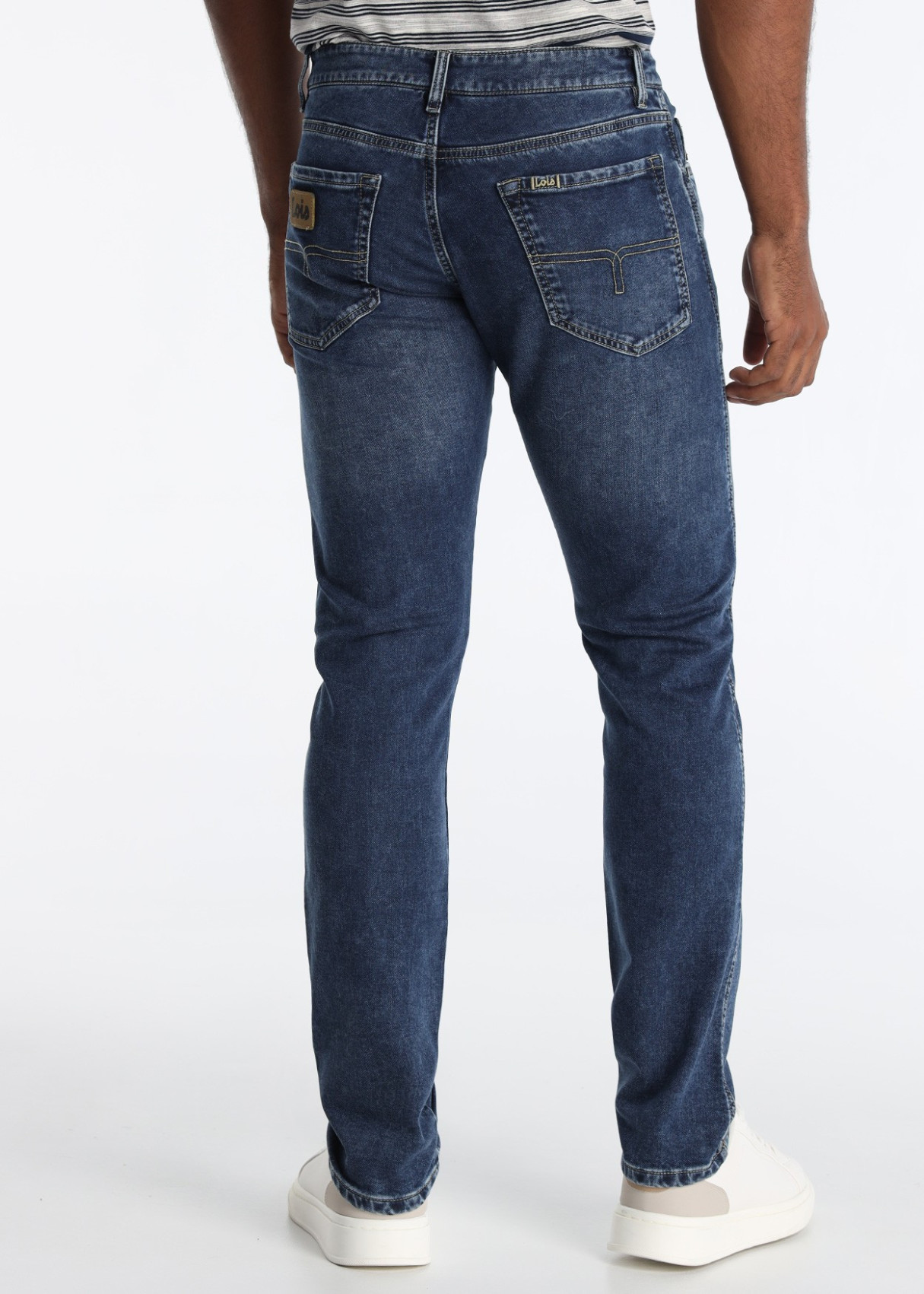 Vaqueros Straight Tejido Especial Microtextura Azul