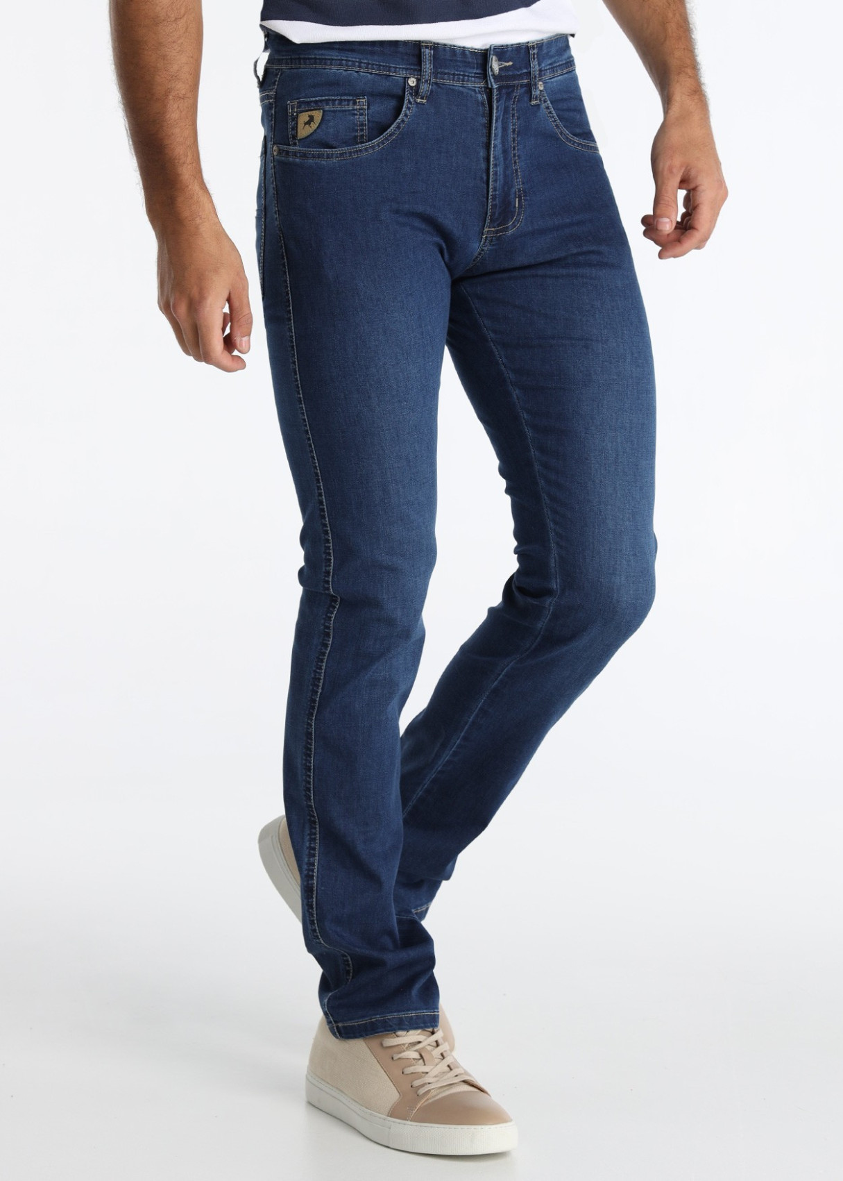 Vaqueros Straight Elástico Azul