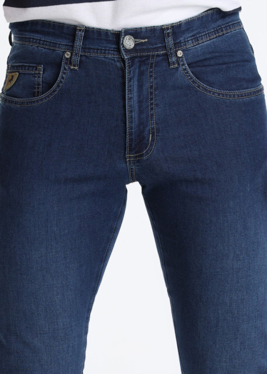 Vaqueros Straight Elástico Azul