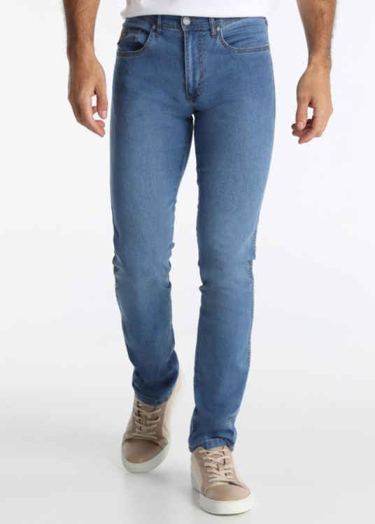 Vaqueros Straight Elástico Lavado Azul