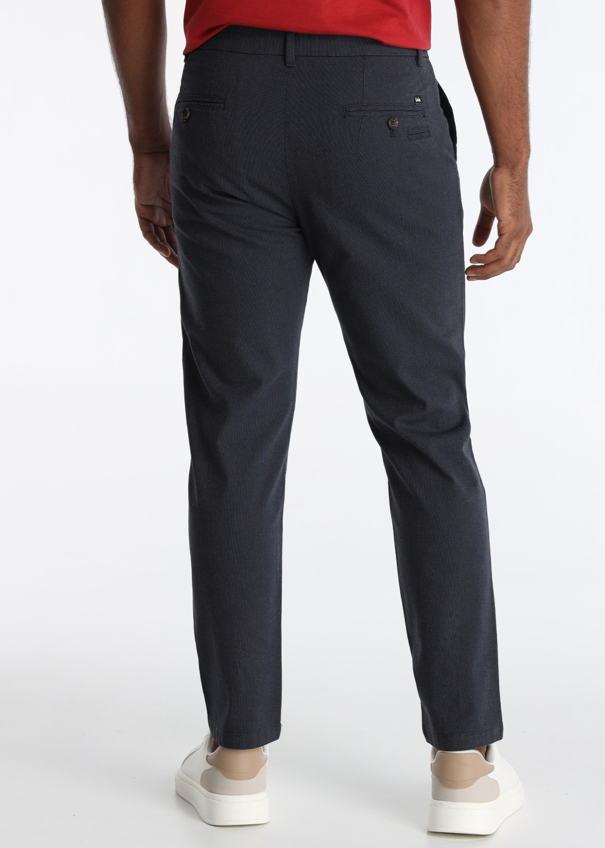 Pantalón Chino De Sarga Con Textura Espiguilla Tradicional Gris