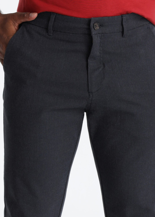 Pantalón Chino Sarga Textura Espiguilla Tradicional Gris