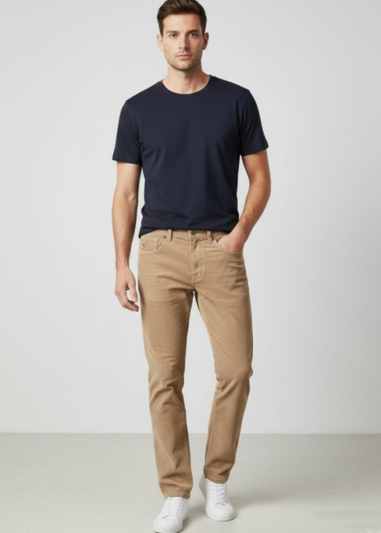 Pantalón Pana tiro medio regular fit marrón