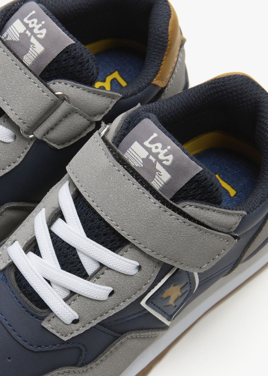 Sneakers Runing Cierre velcro Y Elástico azul