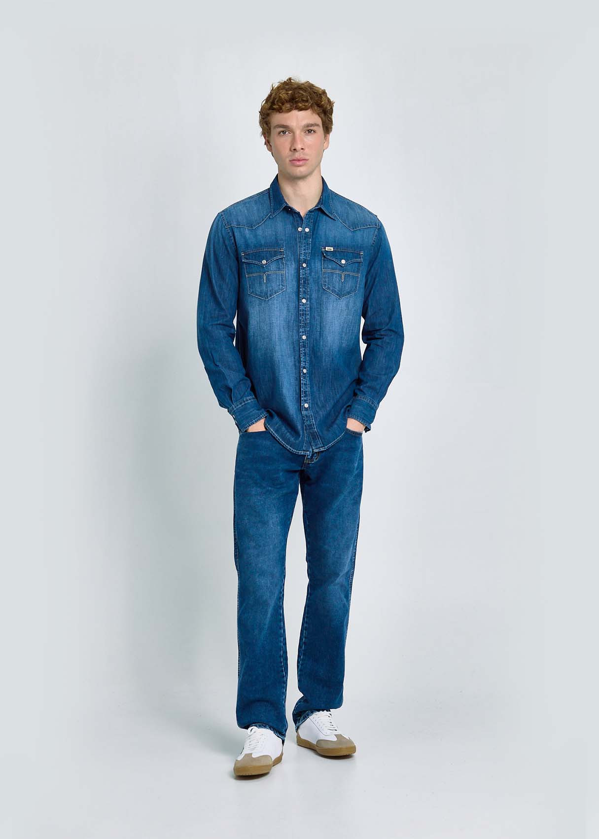 Camisa Vaquera Canesú Delantero Lavado Denim Azul