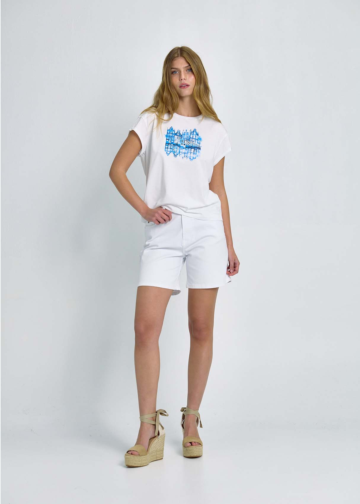 Short Vaquero Bordado Especial Blanco