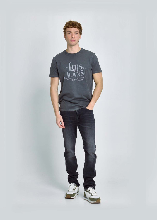 Camiseta Con American Live Sobre Gris