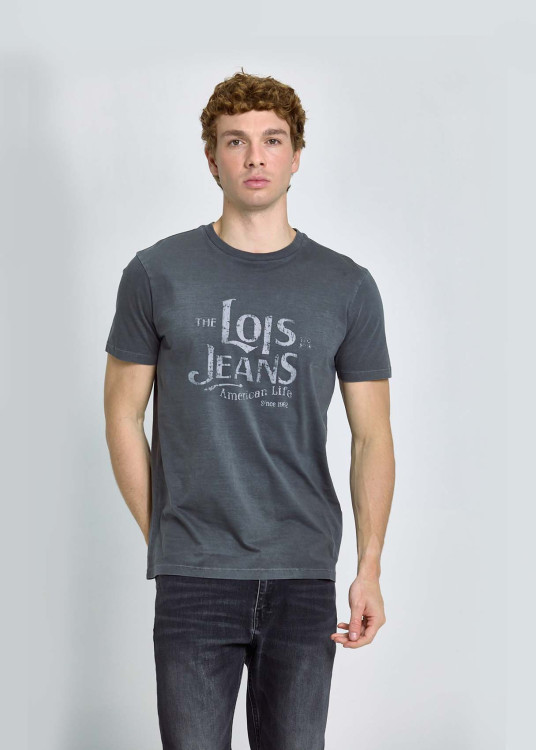 Camiseta Con American Live Sobre Gris